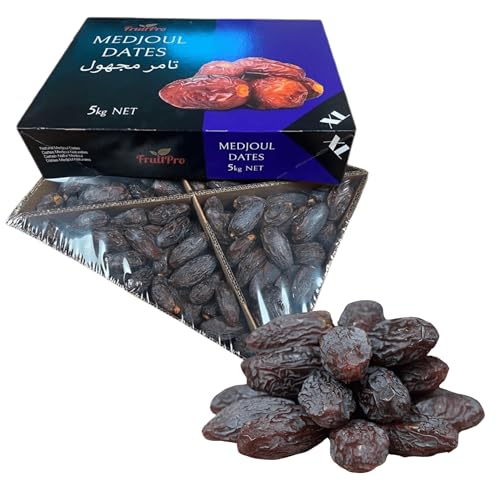 5 kg Dátiles Medjool Extra Grandes | Dátiles frescos 100% naturales, sin azúcar añadido, snack saludable, dulces naturales, fruta deshidratada, rica en fibra y energía