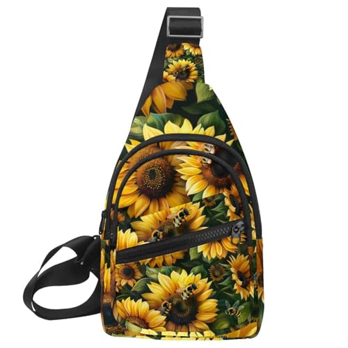 Mochila cruzada para senderismo y correr con estampado floral de primavera