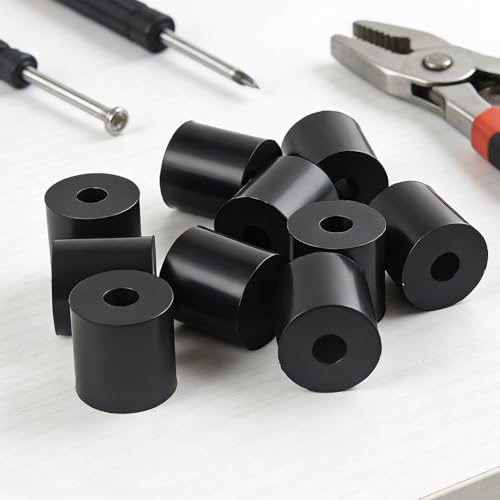 40 Pcs Black Rubber Spacers, Multi Purpose Rubber Spacer 3/4Inch OD x 1/4Inch ID x 3/4Inch Thickness, Rubber Bushing Anti Vibration Spacer Thick Rubber Washers for Vibration, Bolts, Home, Car Accessor