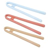 HJZHII 3Pcs Silicone Mini Tongs, Small Tong for Kids and Parents 5.5 Inch Small Toddler Tongs Serving Grippers for Steaks Appetizers Popcorn Candy Ice Cube Fruits Sugar Salad Snacks, 3 Colors