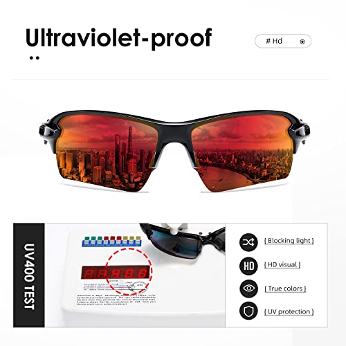 Kimorn Sunglasses Men And Womens Polarized Sports Sun Glasses K1463 (Glossy Black Frame Red Lens) #TOP6