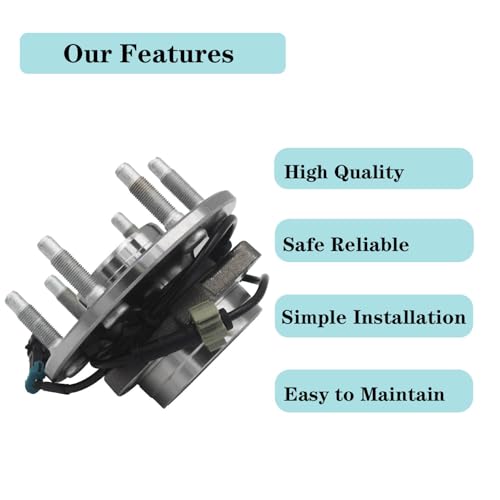 YQAUCES 515036 Front Wheel Hub and Bearing Assembly for 4x4 4WD Chevy Silverado, Tahoe, Avalanche, Suburban, Express 1500, GMC Sierra, Yukon, Savana, Caddy Escalade ESV EXT 6 Lug w/ABS by YQAUCES - Image 5