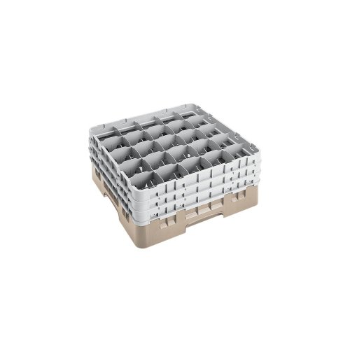 Cambro Camrack 25 Comp Full Size Glass Rack w/ 3 Extenders, Beige - Case = 3
