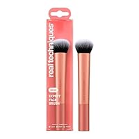 Real Techniques Expert Gesichts-Make-up-Pinsel, für flüssige und cremige Foundation, Rouge und Bronzer, aufbaubare Abdeckung für Basis-Make-up, synthetische Borsten, vegan, 1 Stück