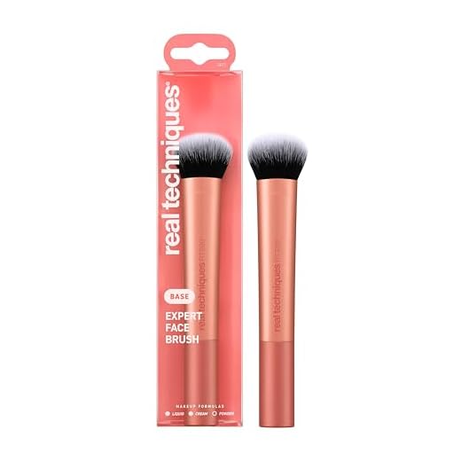 Real Techniques Expert Gesichts-Make-up-Pinsel, für flüssige und cremige Foundation, Rouge und Bronzer, aufbaubare Abdeckung für Basis-Make-up, synthetische Borsten, vegan, 1 Stück