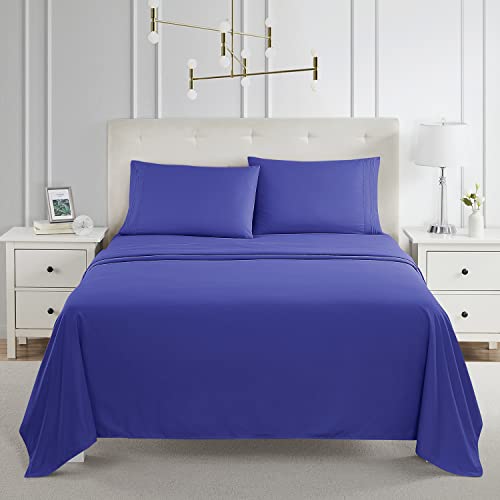 Nestl Full Size Sheet Sets - 4 Piece Full Size Sheets, Royal Blue Sheets Full Size Bed Sheets, Double Brushed Bed Sheets Full Size, Hotel Luxury Full Bed Sheets Set. #TOP7