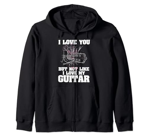 Regalo divertido para guitarrista con texto en inglés "I Love My Guitar" Sudadera con Capucha