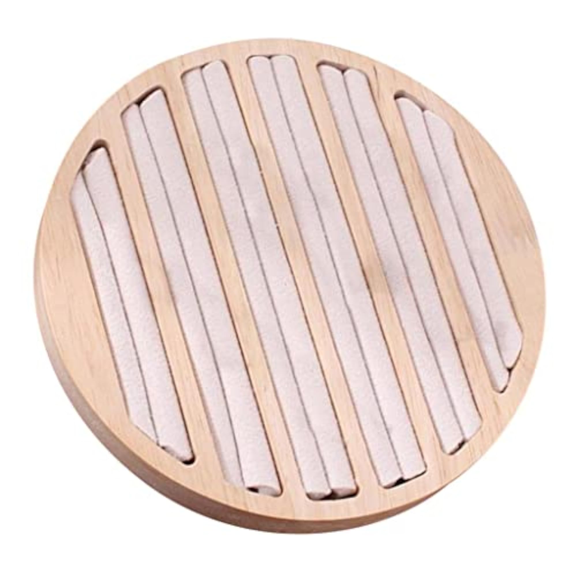 Round Wooden Jewelry Showcase Ring Display Tray