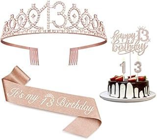 Amosking 21st Birthday Decorations for Her, Including 21st Birthday Sash, Cake Topper,Crown,Candles, 21st Birthday Gifts for Her,21st Birthday Decorations for Women