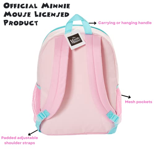 Disney Minnie Mouse Backpack Set For Kids, 16 Inch With Lunch Bag And Water Bottle, Pink #TOP4