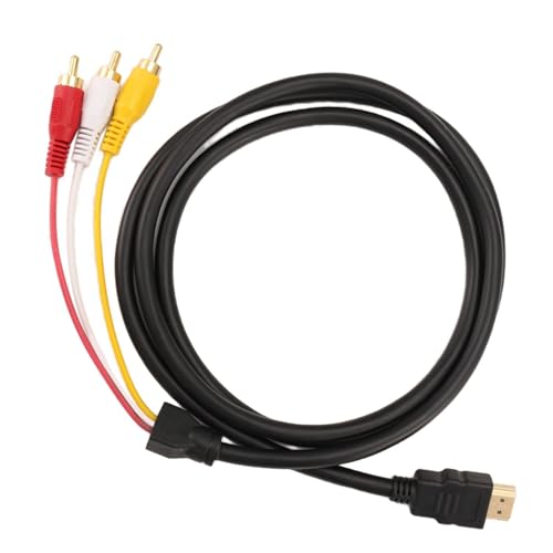 Image of Terilamy 1.5m HDMI to RCA Cable, 1080P HDMI to Composite AV Adapter Cord – Red Yellow White Connector for HDTV DVD Projector (HDMI Source Required, NOT for Component)