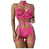 Lingerie sexy da donna, biancheria intima erotica, reggiseno erotico, biancheria intima da notte, in pizzo, biancheria intima e slip, set da notte da donna con chiusura frontale