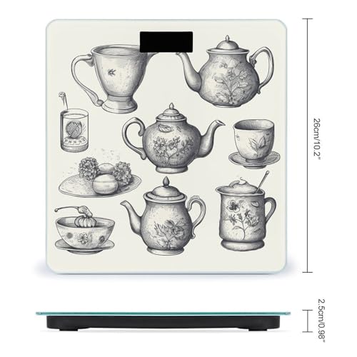 Báscula digital de baño con vidrio templado y pantalla LCD miniatura 2