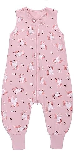 Baby Sleeping Bag with Legs 100% Cotton Baby Sleep Sack with Feet Sleeveless Wearable Blankets Swaddle Toddler Infant Unisex for Boys and Girls 6-12 Months (Green Hedgehog)