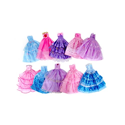 10 Pcs Dress De Novio Hecho a Mano Vestidos De Fiesta De Bodas Ropa para Muñecas (Color/Estilo Al Azar), Vestido para Barbies, Vestidos De Fiesta para Muñecas, Vestido De Novia para Cover
