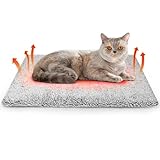 Buvlnee Self Warming Cat Bed Mat, Self Heating Mat for Dog, Extra Warm Thermal Pet Pad with Non-Slip Bottom, Removable Washable Cover for Indoor Outdoor Non Electric (Black, 18x24in)