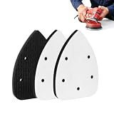 Quorumsg 3 Pezzi Platorello per Levigatrice, 10 x 14cm Spugna Cuscinetto per Levigatrice con Chiusura a Strappo, Triangolo Tampone di Ricambio per Levigatrici, per Lucidatrici e Levigatrici