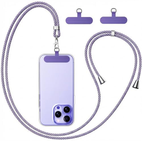 caslord Handyband Universal mit 2 Stück Universelles Patch | 160cm | Handy Lanyard mit Hülle kombinierbar | Einstellbar und Abnehmbar | für Sport Reisen und Babypflege