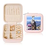 Vitrina portátil para joyas: área de almacenamiento con múltiples compartimentos, perfecta para aretes, collares, anillos, pulseras u otras joyas y objetos pequeños, no más preocupaciones por nudos y enredos, todas tus joyas están organizadas y de fácil acceso