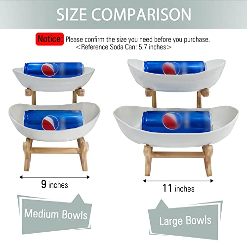 Mangoton 2 Tier Fruit Basket For Kitchen, Ceramic Fruit Bowl, Fruit Bowl For Kitchen Counter, Fruteros Para Cocina, Porcelain Green Small #TOP1