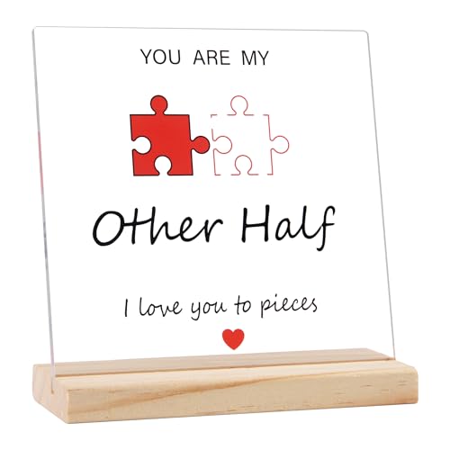 Regalos románticos para ella, placa acrílica con forma de fragmentos para el día de San Valentín, regalos significativos para novio, novia, eres mi otra mitad I Love You To Pieces, regalo peculiar de Regalos románticos para ella, placa acrílica con forma de fragmentos para el día de San Valentín, regalos significativos para novio, novia, eres mi otra mitad I Love You To Pieces, regalo peculiar de