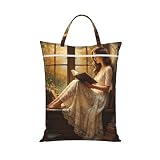 Large Travel Laundry Bag - Reading Book Waterproof Washable Wet Dry Bag Dirty Clothes Organizer - Portable Reusable Hanging Laundry Hamper for Suitcases, Dorm, Camp, Gym, Beach