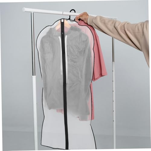 NUOBESTY 5pcs Garment Bags for Hanging Clothes Dust Covers for Suits and Coats Ample Storage for Home and Travel Peva Material Trim4