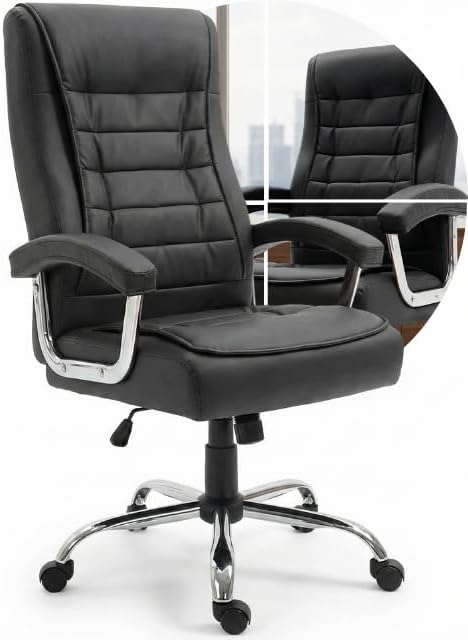 Cadeira Presidente Luxo Escritório com Molas Ensacadas, Couro PU ...