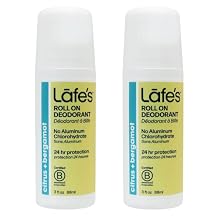 Lafes Natural Deodorant | 3oz Roll-On Aluminum Free Natural Deodorant | Citrus & Bergamot | 2 Pack