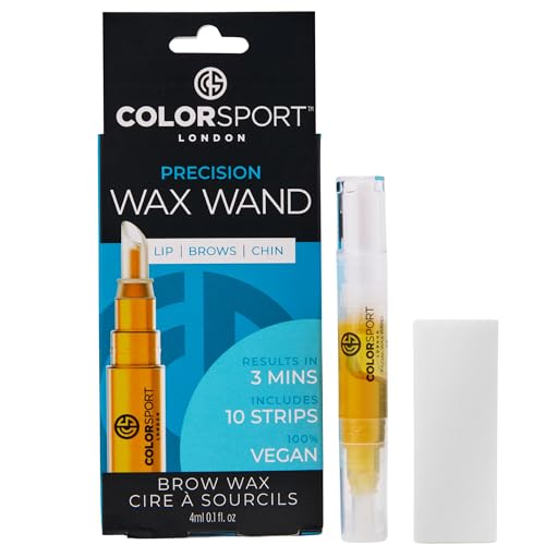 Colorsport Precision Wax Wand – Facial Hair Removal for Women, with Calendula Extract, 10 Wax Strips, Salon-Quality Results in 3 Minutes, 100% Vegan, At-Home Wax Kit
