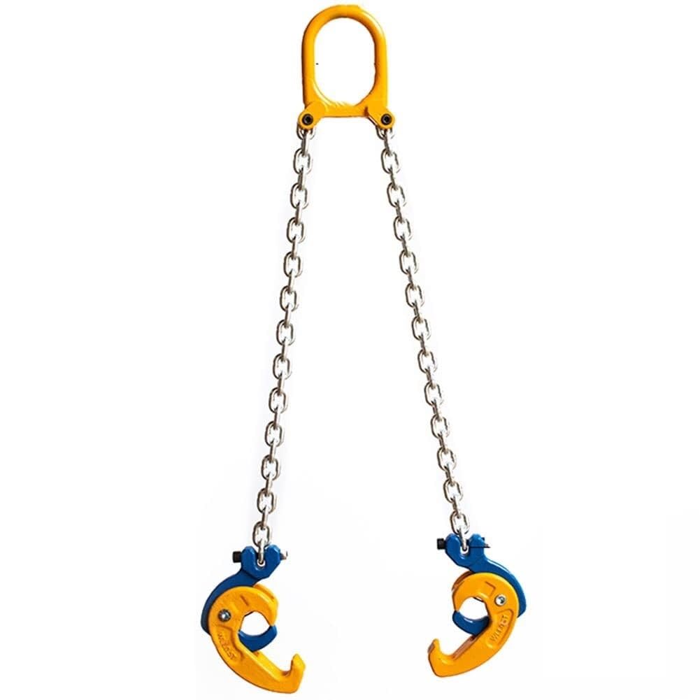 Élévateur de tambour à chaîne verticale 2200/4400 Lbs élingues à double chaîne avec chaînes en acier au manganèse G80 pinces de levage-pour fûts en métal/plastique (Color : E)