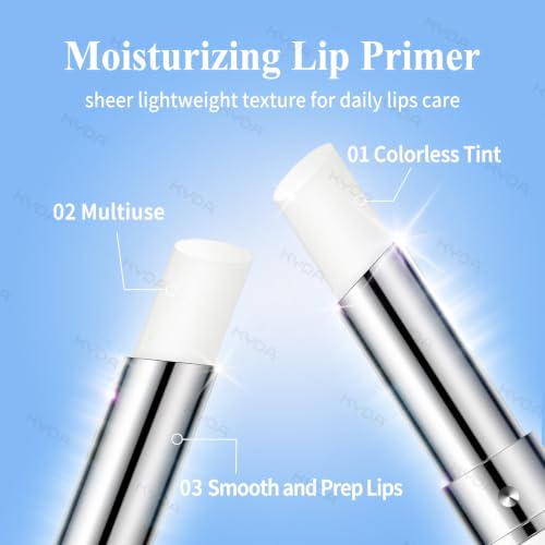 Image of KYDA 4 Pcs Lip Primer, Colorless Tint, Smoothes and Refines Lips | Moisturizing Primer for Lips, Sheer Lightweight Lip Base, Lipstick Primer & Daily Lips Balm