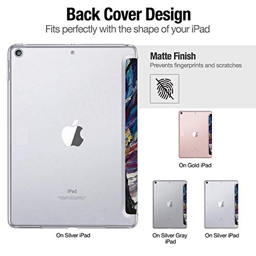 Image of DuraSafe Cases iPad PRO 12.9 2 Gen 2017 [ iPad 12.9 Inch 2nd ] A1670 A1671 MQDC2HN /A MQDD2HN /A MQDA2HN /A MP6H2HN /A Trifold Printed Hard Smart PC Transparent Back Cover - Color Emblem