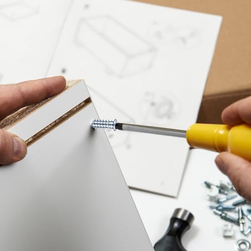 260 Stück Euroschrauben Senkkopfschrauben, Möbelschrauben, Kreuzschlitz Schrauben, Spezialschraube Vollgewinde Bohrung für Küchenschränke Scharniere Schrauben, 6,3x11mm, 6,3x13mm, 6,3x16mm