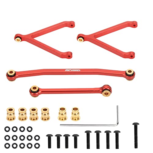RCAWD Weighted Linkage for FMS EAZYRC ROC Hobby FCX24 1/24 Crawlers Upgrades, Y-Link & Servo Steering Link Tie Rod w Brass Pivot Ball Parts for #C3027#C3028 Red