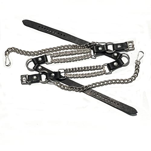 Dangerous Threads Biker Boots Boot Chains Black Topgrain Cowhide Leather with Cycle Chains