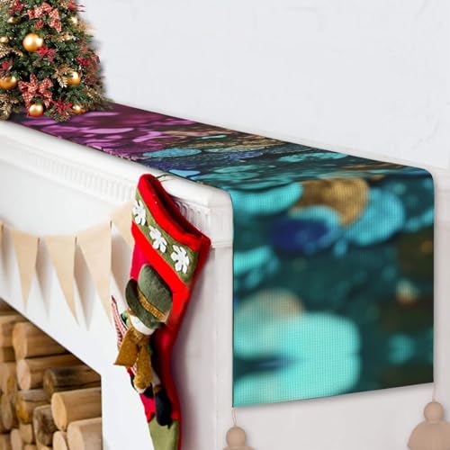 Chemin de table rustique à pois pailletés et pompons chic de 152 cm - 7