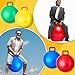 Lewtemi 4 Pcs 31 Inch Hopper Ball Carnival Outdoor Games Jumping Hopping Inflatable Bouncing Ball with Handle and Air Pump for Adult Sport Exercise