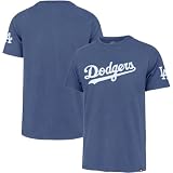 47 Brand MLB Men's Fieldhouse Franklin Team Color Embroidered Wordmark Primary Logo Short Sleeve Baseball T-Shirt - Los Angeles Dodgers - Blue - XX-Large