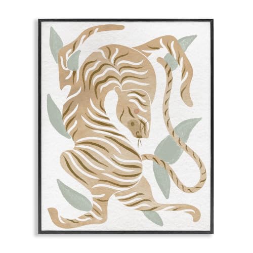 'Contemporary Tiger Wildlife Shapes'| Framed Giclee Art