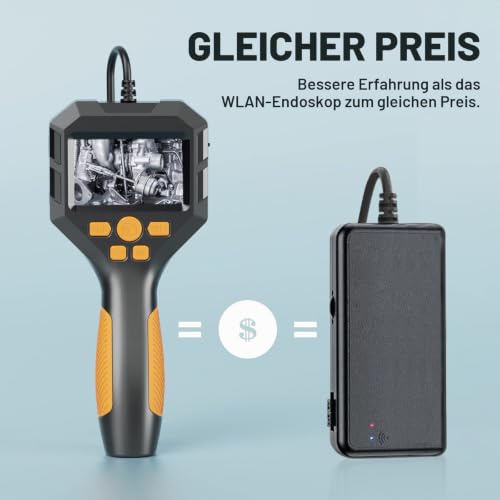Industrielles Endoskop, 2.8 Zoll IPS Bildschirm Digitale Boroskop-Inspektionskamera 1080P HD mit...