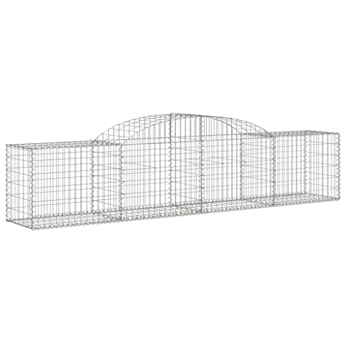 Makastle Set de 3 Parterre surélevé en Gabions arqués, jardinière en Cage à Pierre, Lit Surélevé à Gabion, Parterre de Fleurs Jardin Terrasse Extérieur Jardinière Panier à Pierres, 300x50x60/80 cm