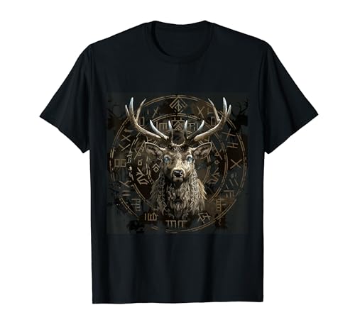 Viking Eikthyrnir Cerf Runes Vikings Valhalla Germanen T-Shirt