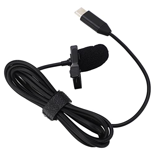 Bewinner One R Microphone Lavalier à Revers, Micro Omnidirectionnel Filaire de Type C avec Coupe-Vent et Câble blindé pour Vlogging, Interview, Diffusion sur Le Web