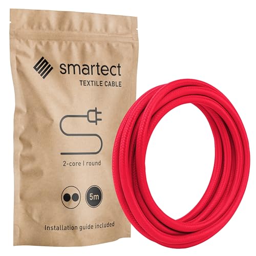 smartect Textilkabel 2-Adrig (2 x 0.75 mm²) Rot, 5 Meter