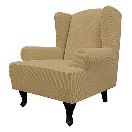 Image of Easy-Going Stretch Large Wingback Chair Sofa Slipcover Golden