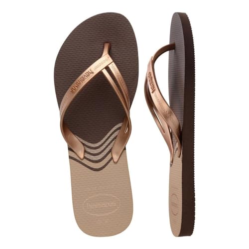 Havaianas Elegance Print, Dark Brown, 3.5/4
