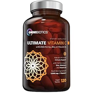 OmniBiotics Ultimate Vitamin C 2000 mg with Full Servings of Zinc, Elderberry, & Vitamin D3 – Advanced Immune Support…