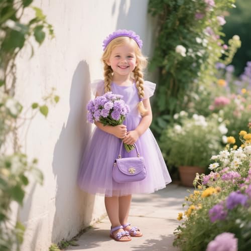Image of Otter MOMO Girls Open Toe Princess Flat Sandals with Comfort Sole Summer Sandals