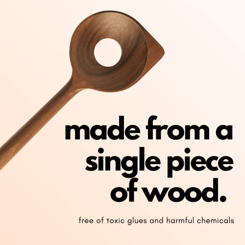 Kitchen Utensils Set With Holder And Spoon Rest - Includes Wooden Spoons For Cooking Safely: Sauce Spoon, Spatula, Soup Ladle, Salad Spoon And Fork - Kitchen Tools Made Of American Walnut By Ziruma. #TOP3
